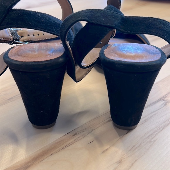 Clarks Palmdale Dasha Black Suede Wedges 8.5 - Picture 5 of 7